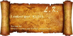 Lemberger Kitti névjegykártya